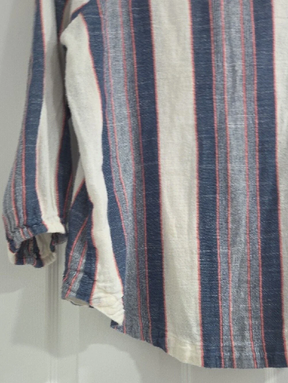Anthropologie Blue, White & Red Striped Button-Front Top - Cloth & Stone